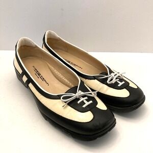 Walter Genuin Linea Stretch Golf Shoe Italy Leather Womens 9 Black Ivory Patent